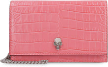 Load image into Gallery viewer, Skull croco-print leather clutch