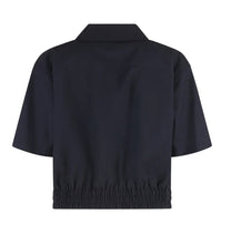 Load image into Gallery viewer, Short dark blue elegant shirt with collar
